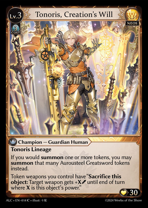 Tonoris, Creation’s Will