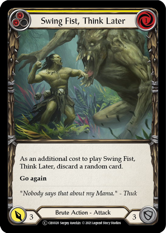 Swing Fist, Think Later (Yellow) - UL-CRU020