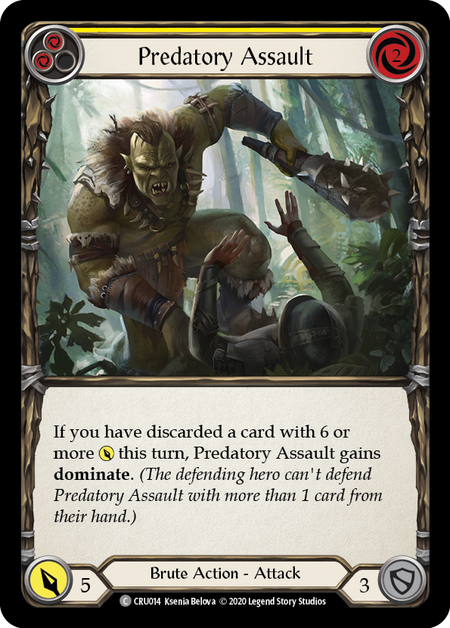 (1st Edition) Predatory Assault (Yellow) - CRU014