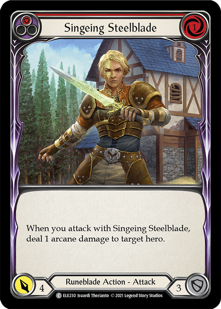 (1st Edition) Singeing Steelblade (Red) - ELE230