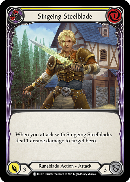 (1st Edition) Singeing Steelblade (Yellow) - ELE231
