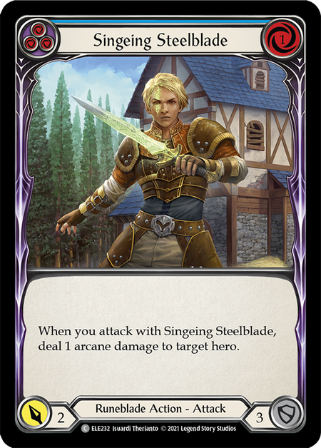 (1st Edition) Singeing Steelblade (Blue) - ELE232