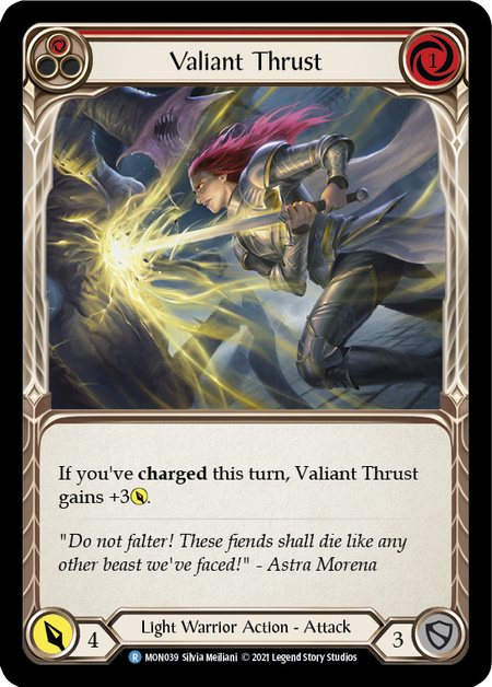 (1st Edition-RF) Valiant Thrust (Red) - MON039