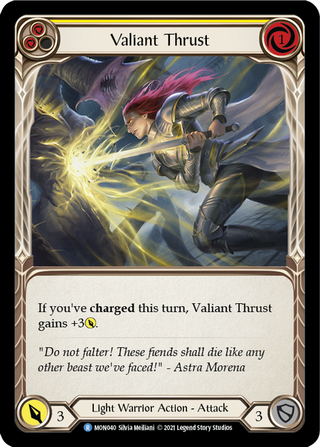 (1st Edition-RF) Valiant Thrust (Yellow) - MON040