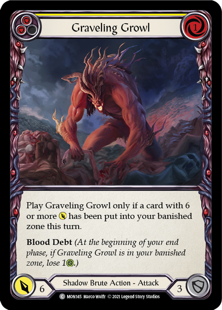 (1st Edition-RF) Graveling Growl (Yellow) - MON145