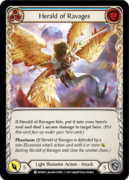 (1st Edition-RF) Herald of Ravages (Blue) - MON019
