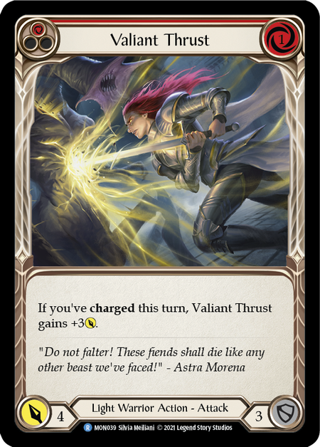 (1st Edition) Valiant Thrust (Red) - MON039